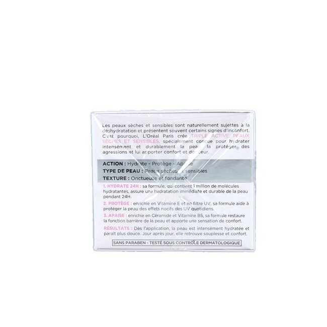 L'Oréal Paris Dermo Expertise Triple Active Crème de Jour Peaux Sèches et Sensibles 50 ml
