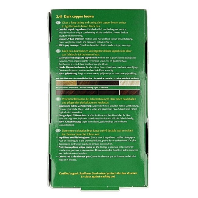 Henna Plus Long lasting colour 3.44 dark copper brown 100 Milliliter