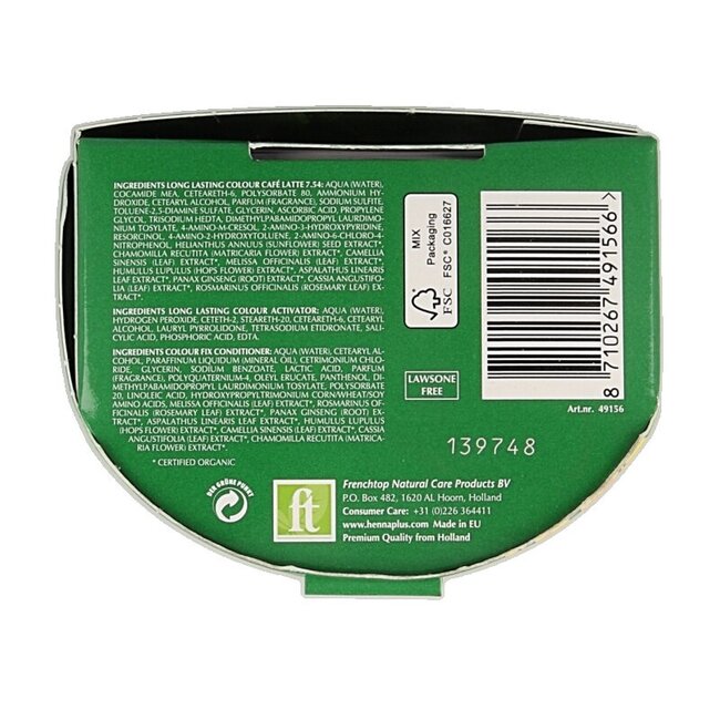 Henna Plus Long lasting colour 7.54 cafe latte 100 Milliliter