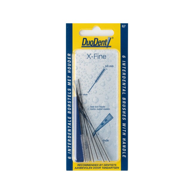 Interdentaal borstel extra fine 0.7 6 Stuks