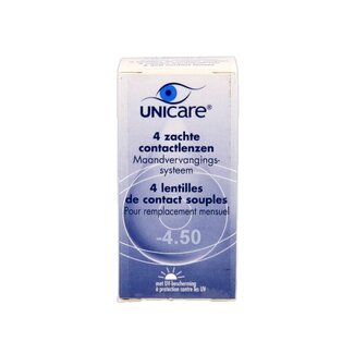 Unicare Lentilles mensuelles Unicare -4.50 4 pièces
