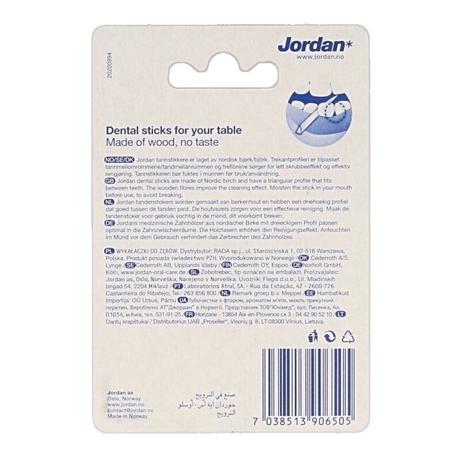 Jordan Tandenstoker tafeldispenser 125 stuks 1 Stuks