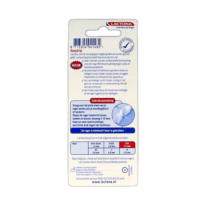 Lactona Easygrip XXS 2,5 mm 6 pièces