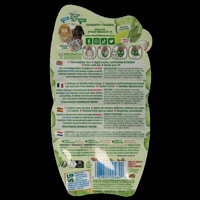 Montagne 7th Heaven gezichtsmasker cucumber peel-off 10 Milliliter