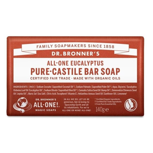 Dr Bronners Barsoap eucalyptus 140 Gram