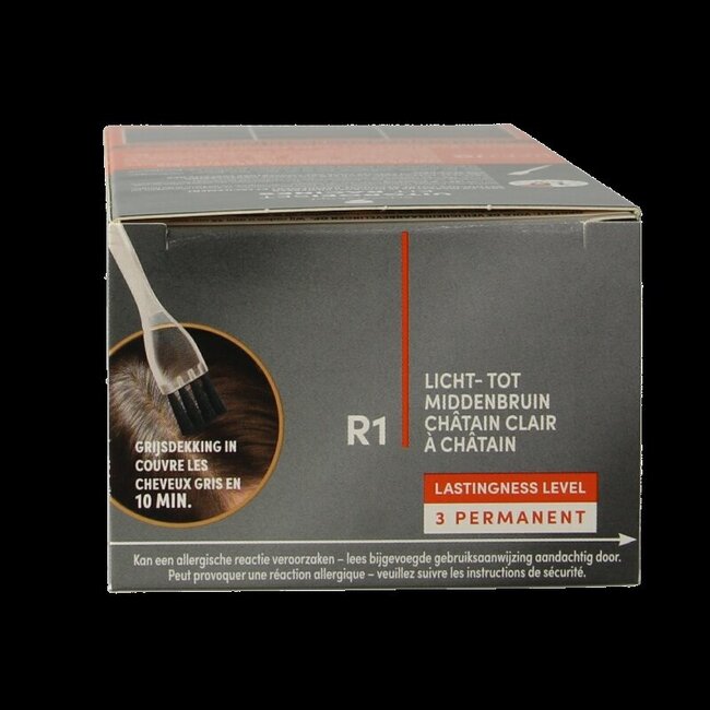 Kit de retouche racines Schwarzkopf Vital châtain clair/châtain moyen R1 11 ml