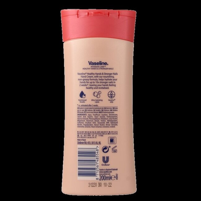 Vaseline Lotion hand & nail 200 Milliliter