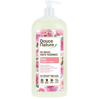 Douce Nature Douce Nature Gel douche haute tolérance rose du Maroc bio 1 litre
