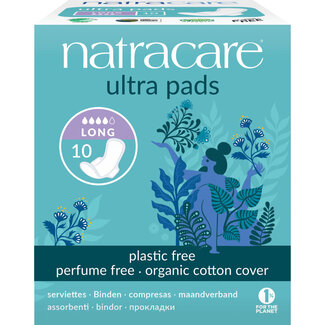 Natracare Natracare Maandverband lang met vleugels 10 Stuks
