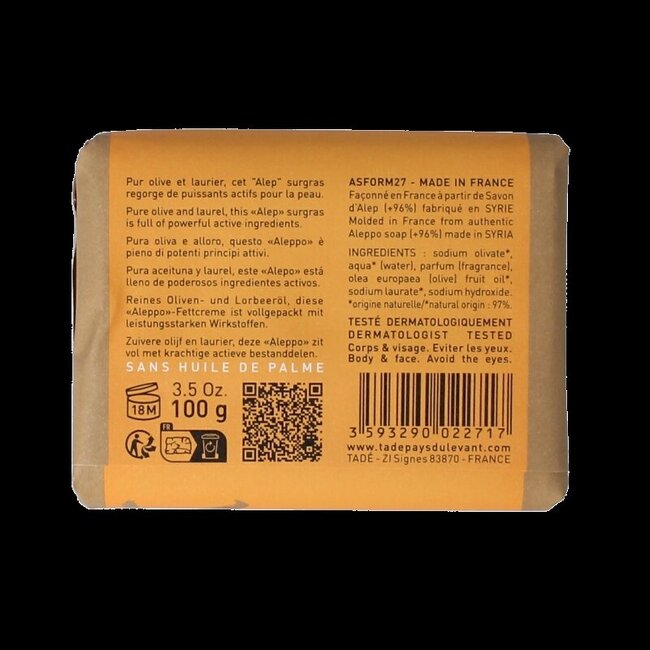 Aleppo Soap Co Sinaasappel zeep 100 Gram