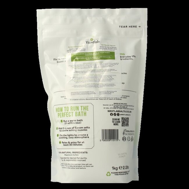 Sels d'Epsom Westlab récupération 1 kg