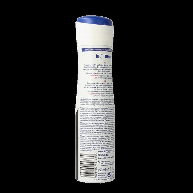 Nivea Deodorant invisible black & white spray original 150 Milliliter