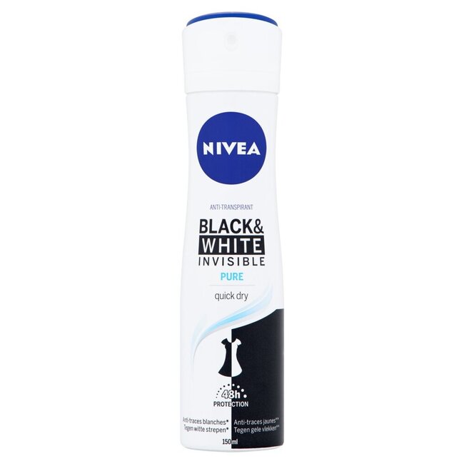 Deodorant invisible black & white pure 150 Milliliter