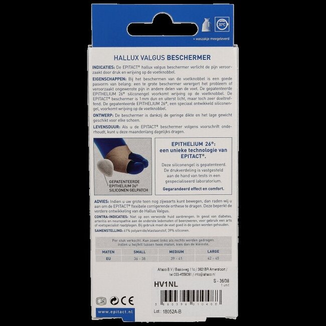Epitact Protection Hallux valgus oignon taille 36/38 1 pièce