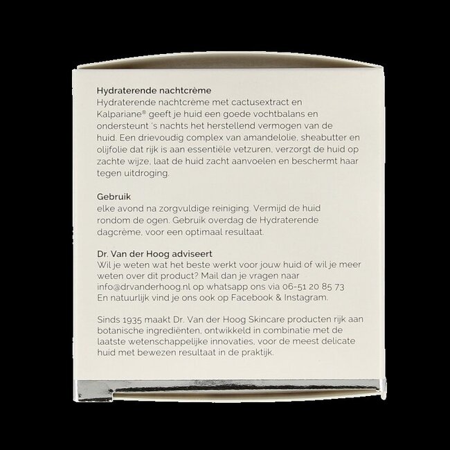 Dr. van der Hoog Nachtcreme hydraterend 50 Milliliter