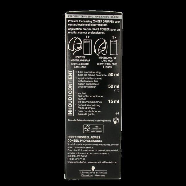 Syoss Color coloration permanente 3-8 Châtain Foncé Doré 1 Kit