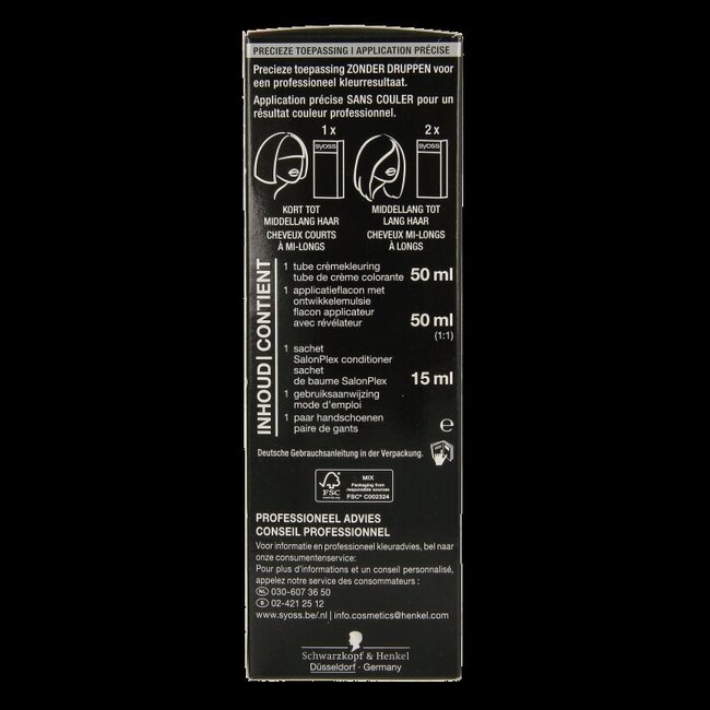 Syoss Color baseline 1-1 black haarverf  1 Set
