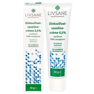 Livsane Zinksulfaatvaselinecreme 0,5% FNA in tube 30 Gram
