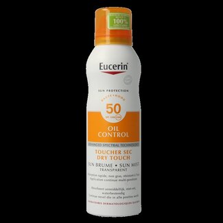 Eucerin Sun oil control mist transparant dry touch SPF50 200 Milliliter
