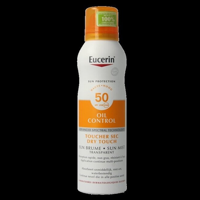 Sun oil control mist transparant dry touch SPF50 200 Milliliter