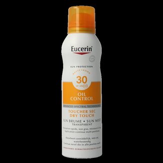 Eucerin Sun oil control mist transparant dry touch SPF30 200 Milliliter