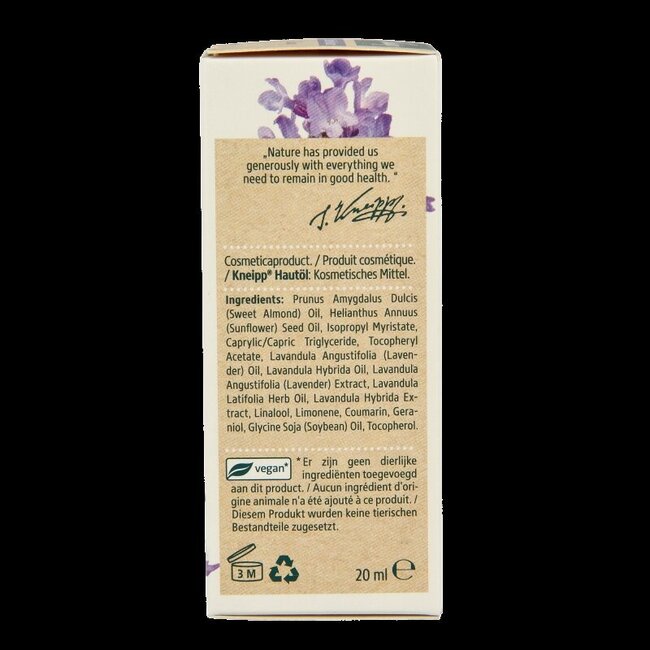 Kneipp Relaxing caring body oil lavendel mini 20 Milliliter