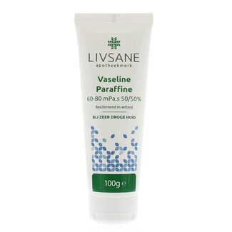 Livsane Vaseline Paraffine 60-80 mPa.s gelijke delen 100 Gram