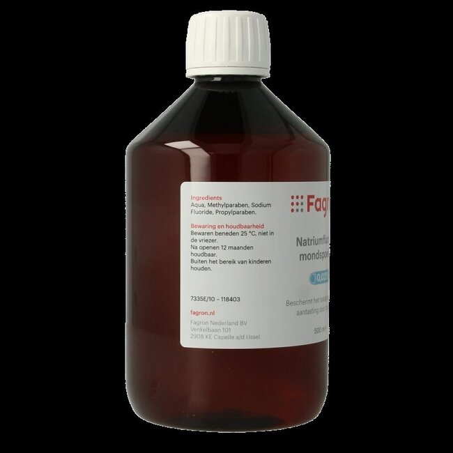 Fagron Natriumfluoride mondspoeling 0.025 500 Milliliter