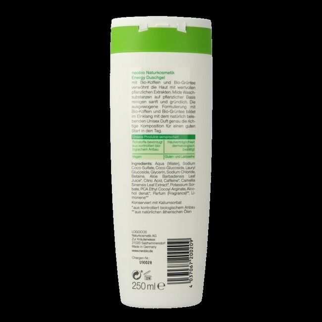 Neobio Douchegel energy 250 Milliliter