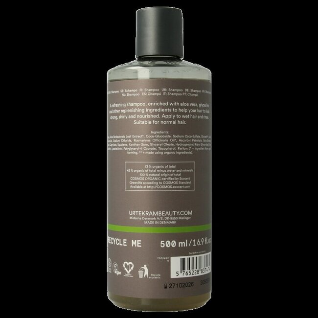 Urtekram Shampoo rozemarijn 500 Milliliter