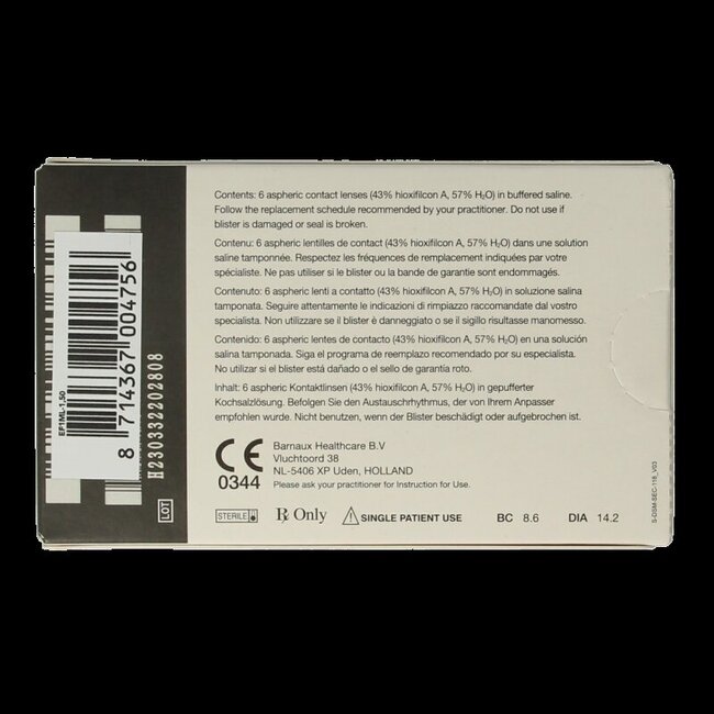 Eyefresh Lentilles Mensuelles -1.50 6 Pièces