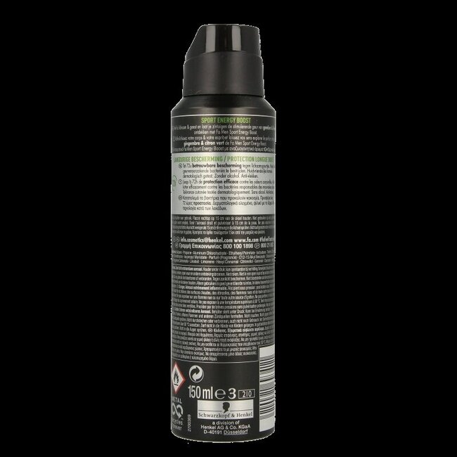 FA Deodorant spray men sport energy boost 150 Milliliter