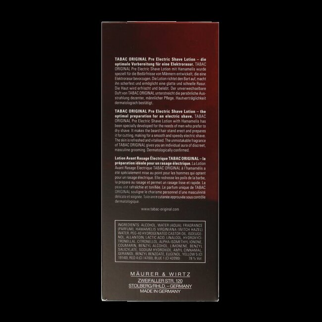 Tabac Original pre electric shave splash 150 Milliliter