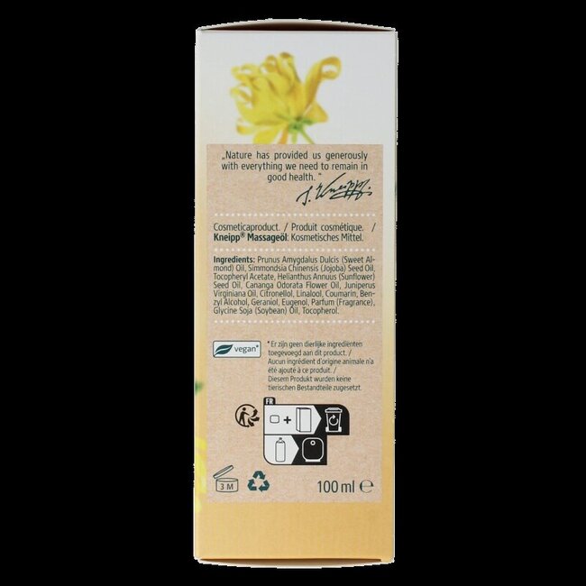 Kneipp Soft touch massageolie ylang ylang 100 Milliliter