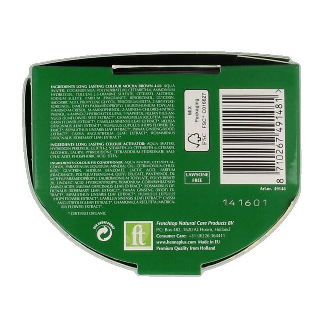 Henna Plus Long lasting colour 4.03 mocha brown 100 Milliliter