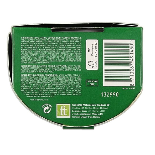 Henna Plus Long lasting colour 5.3 golden brown 100 Milliliter