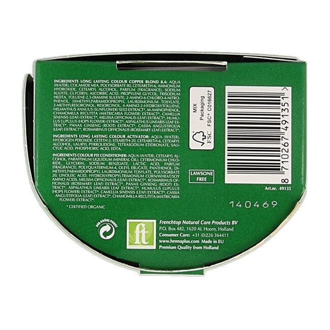 Henna Plus Long lasting colour 8.4 copper blond 100 Milliliter