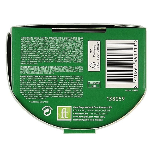 Henna Plus Long lasting colour 10.00 highlight blond 100 Milliliter