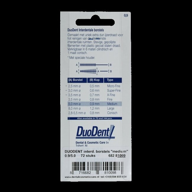 Duodent Brossettes interdentaires medium 0.9 72 pièces