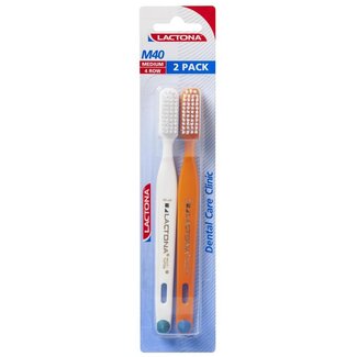 Lactona Tandenborstel M40 medium duo 2 Stuks
