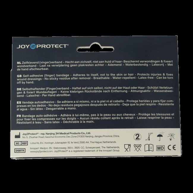 Joy2protect Pansement auto-adhésif 2,5 cm x 4,5 m 2 rouleaux