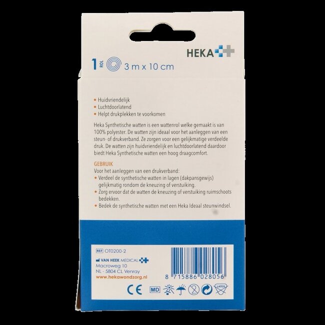 Heka Synthetische watten 3m x 10cm 1 Stuks