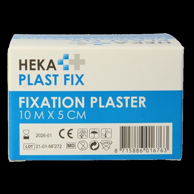 Hekaplast Fix pleister 10 x 5cm 1 Rol
