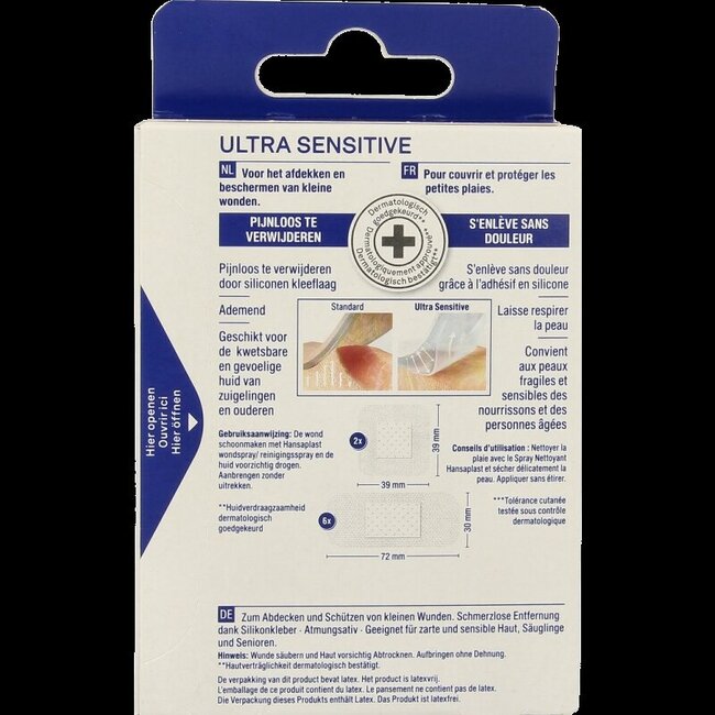 Hansaplast Pleisters ultra sensitive 8 Stuks