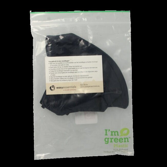 Easyessentials Mondkapje katoen 2-laags navy 2 Stuks