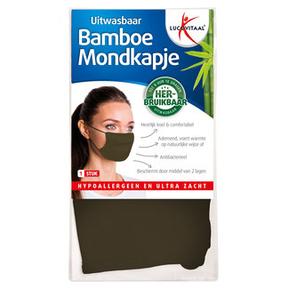 Lucovitaal Bamboe mondkapje groen 1 Stuks