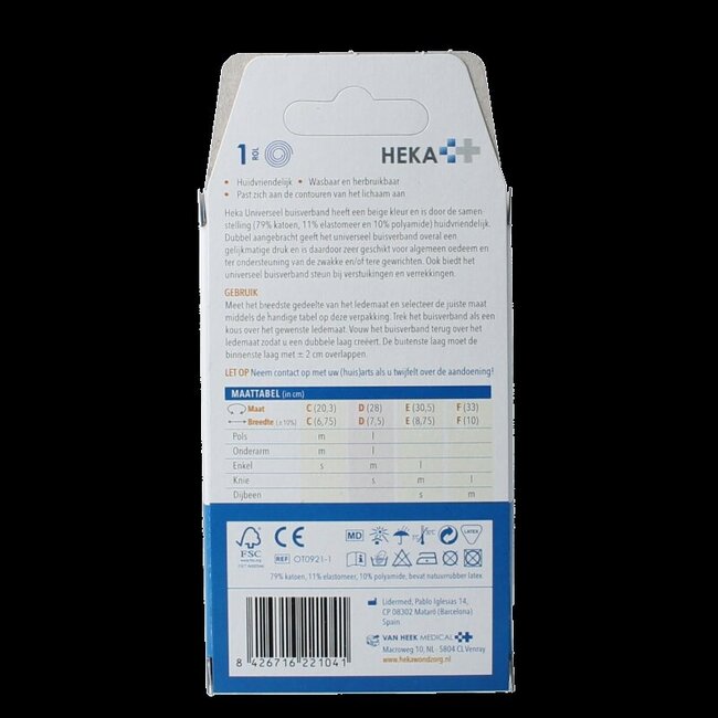 Heka Grip bandage tubulaire beige D 1 pièce