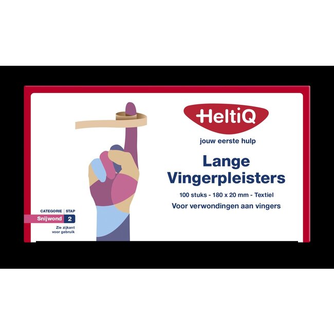 Vingerpleister lang textiel 180 x 20mm 100 Stuks