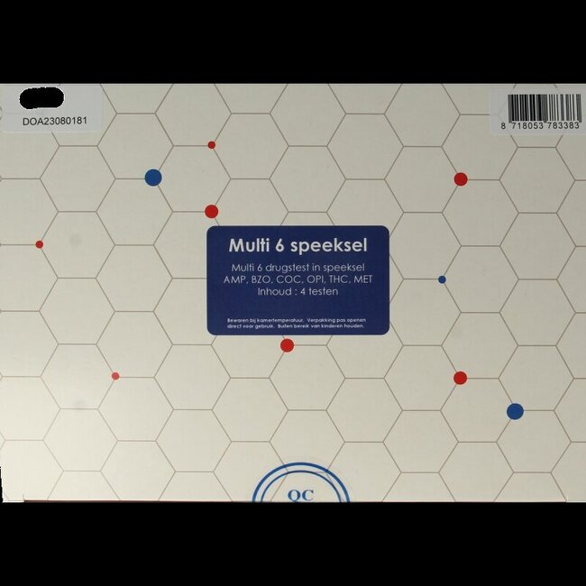Multidrugtest 6 speeksel kit  4 Stuks