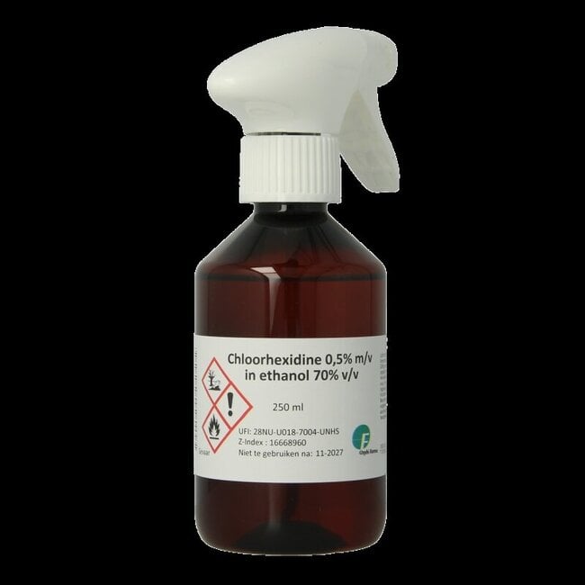 Chloorhexidine 0.5% alcohol 70% spray 250 Milliliter
